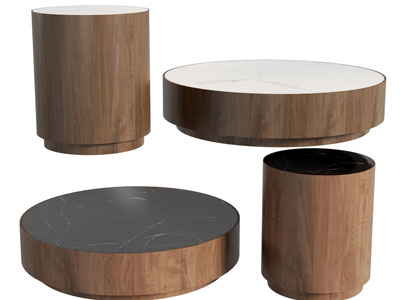 现代圆形茶几边几3d模型 现代圆形茶几边几