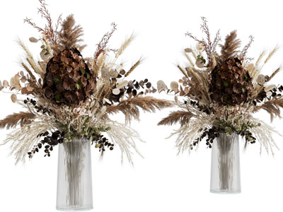 现代玻璃花瓶花卉