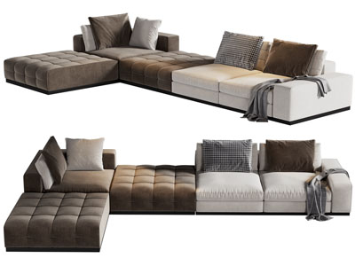 现代拼接转角多人沙发