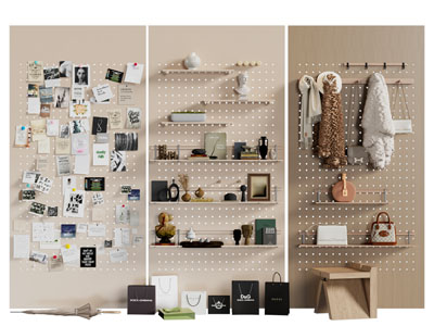 现代实木洞洞眼装饰收纳架