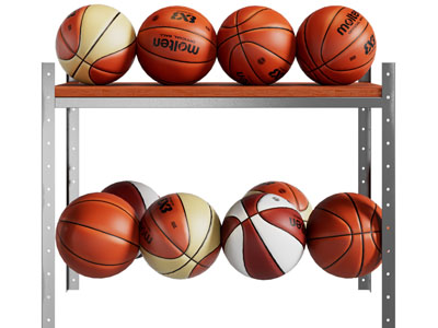 现代置物架上的篮球3d模型 现代置物架上的篮球