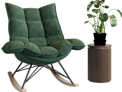 现代摇椅、边几