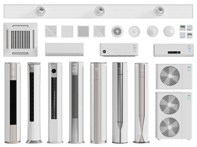 现代柱形、壁挂式空调、出风口3d模型 现代柱形、壁挂式空调、出风口