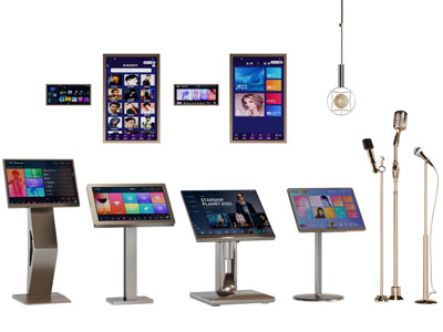 现代智能触摸点歌机、麦克风话筒3d模型 现代智能触摸点歌机、麦克风话筒