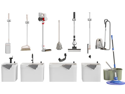 现代拖把、拖把池卫浴小件3d模型 现代拖把、拖把池卫浴小件