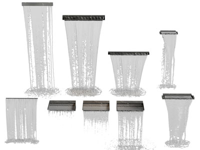 现代瀑布水景、水柱