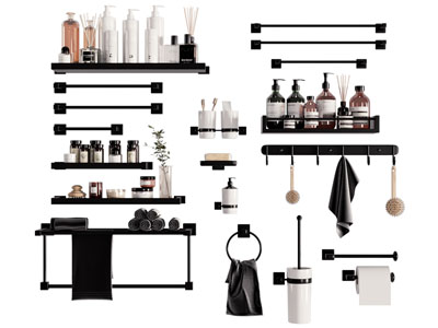 现代毛巾架、洗浴用品3d模型 现代毛巾架、洗浴用品