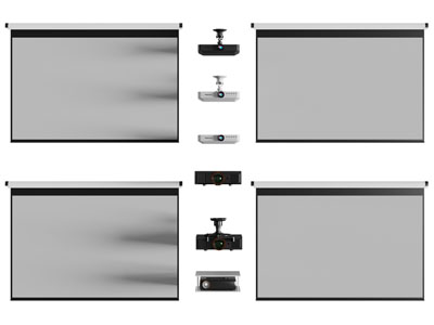 现代投影仪、投影幕布3d模型 现代投影仪、投影幕布