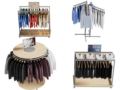 现代圆形可旋转服装收纳展示架、货架、衣架3d模型 现代圆形可旋转服装收纳展示架、货架、衣架