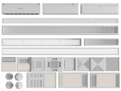 现代空调出风口、暖风扇3d模型 现代空调出风口、暖风扇