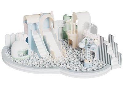 现代儿童海洋池、滑滑梯游乐设备3d模型 现代儿童海洋池、滑滑梯游乐设备