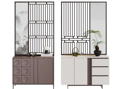 新中式玄关隔断柜 鞋柜