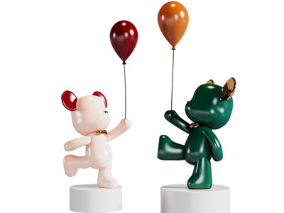 现代小熊雕塑雕刻摆件3d模型 现代小熊雕塑雕刻摆件