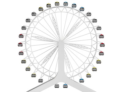 现代欢乐园摩天轮游乐设备3d模型 现代欢乐园摩天轮游乐设备