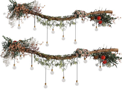 现代花环 装饰灯墙饰挂件