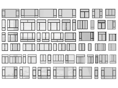 现代加宽阳台、落地平开窗户