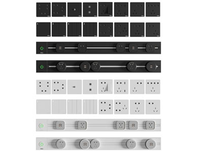 现代轨道插座 开关面板3d模型 现代轨道插座 开关面板