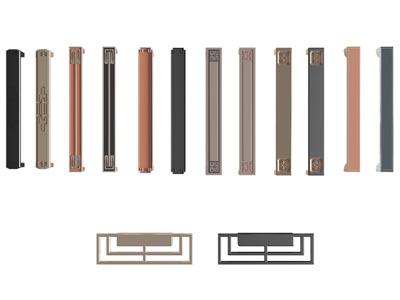 新中式金属拉手3d模型 新中式金属拉手