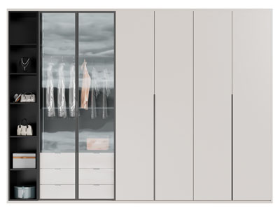 现代装饰玻璃柜门的衣柜3d模型 现代装饰玻璃柜门的衣柜