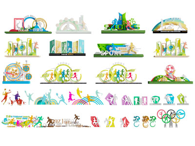 现代城市雕塑雕刻3d模型 现代城市雕塑雕刻