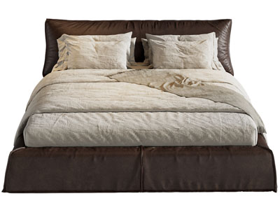 现代布艺双人床