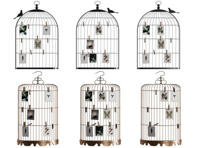 新中式鸟笼墙饰挂件
