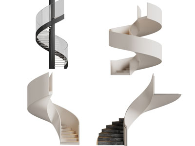 现代旋转楼梯3d模型 现代旋转楼梯