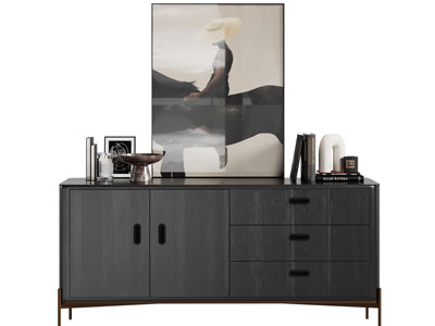 现代玄关柜 边柜 装饰画