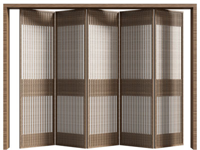 中式实木折叠推拉门