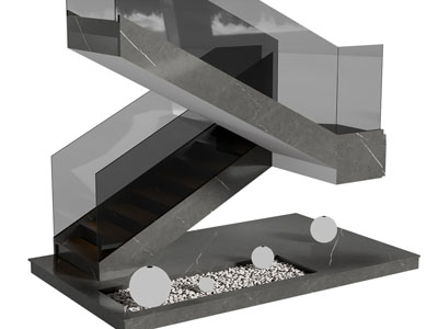 现代大理石转角楼梯3d模型 现代大理石转角楼梯