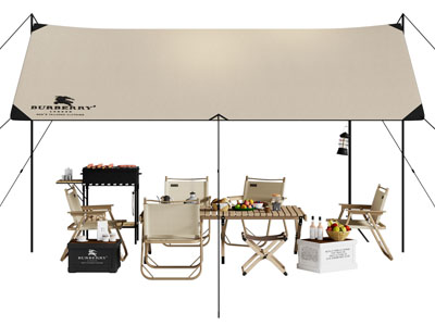 现代户外帐篷、天幕、可折叠餐桌椅组合
