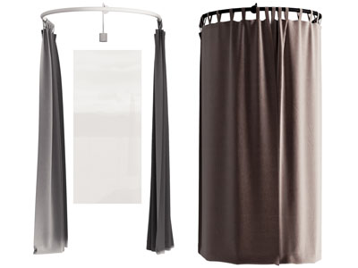 现代拉帘更衣室、试衣间3d模型 现代拉帘更衣室、试衣间