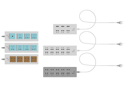 现代三相加长插座3d模型 现代三相加长插座