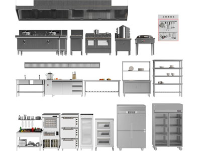 现代商用后厨设备3d模型 现代商用后厨设备