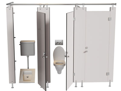 现代公共卫生间隔间、抽水马桶3d模型 现代公共卫生间隔间、抽水马桶