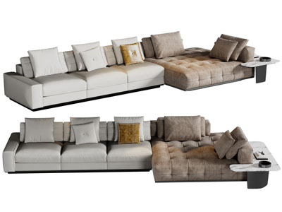 现代转角多人沙发