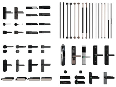 现代金属密码锁拉手3d模型 现代金属密码锁拉手