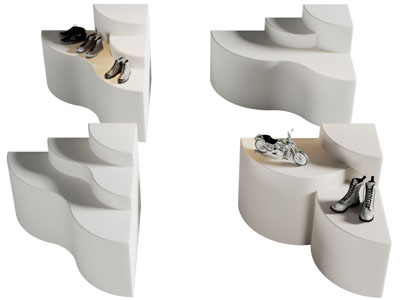 现代鞋子展台 摆台