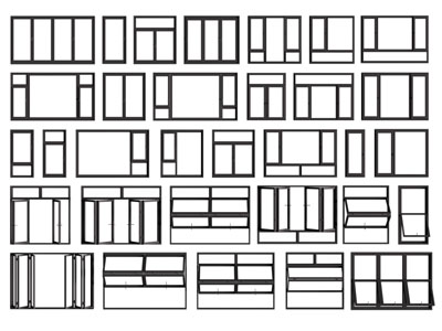 现代金属边框的平开窗户 折叠窗户