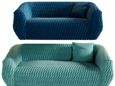 现代布艺多人沙发