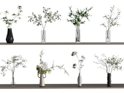 现代花瓶花卉摆件组合