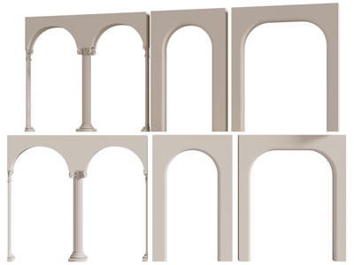 欧式雕花门拱 挂落 门套3d模型 欧式雕花门拱 挂落 门套