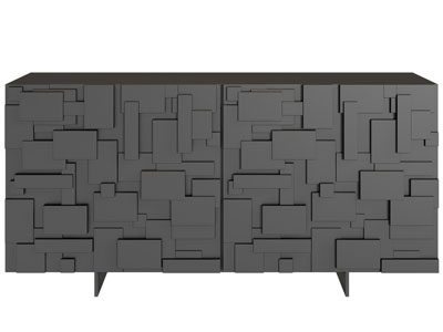 现代立体几何纹理的玄关柜、边柜