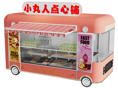 现代可移动点心、糕点售卖车3d模型 现代可移动点心、糕点售卖车