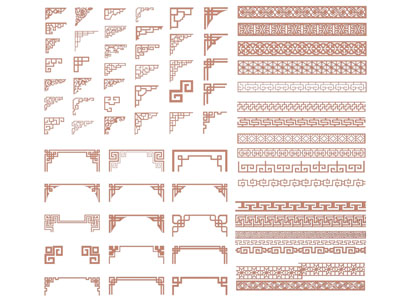 新中式雕花角线 挂落 角花