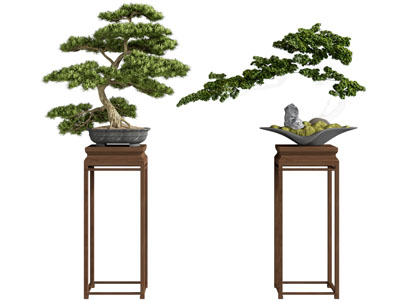 新中式松树盆景盆栽摆件