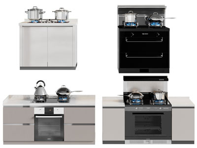 现代集成灶、燃气灶3d模型 现代集成灶、燃气灶