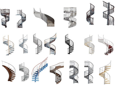 现代镂空台阶旋转楼梯3d模型 现代镂空台阶旋转楼梯
