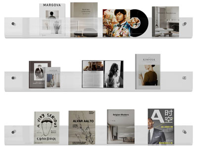 现代墙面透明书刊杂志书架