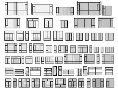 现代转角平开窗户 折叠窗户